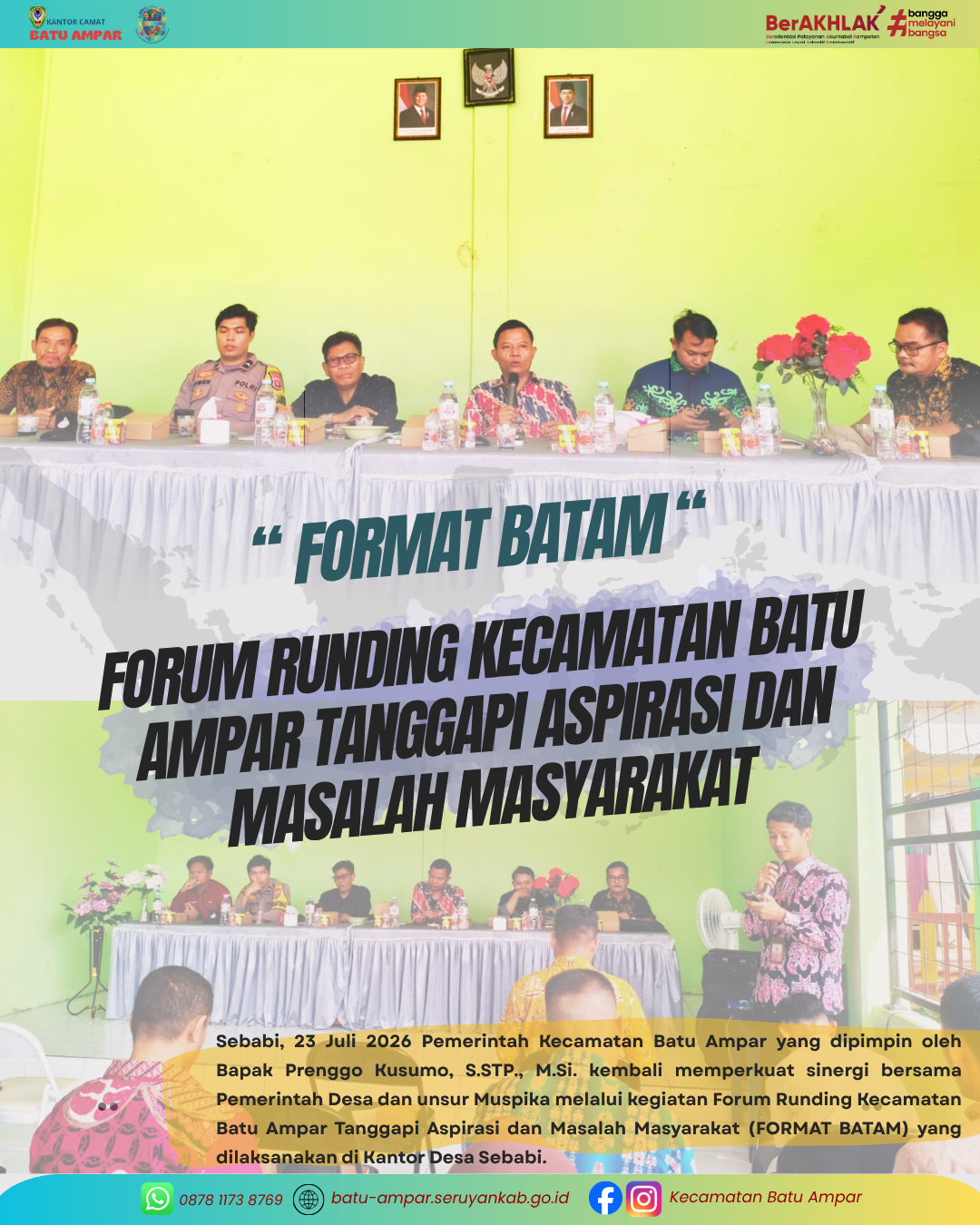 Forum Runding Kecamatan Batu Ampar Tanggapi Aspirasi dan Masalah Masyarakat (FORMAT BATAM)